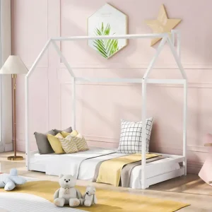 Twin Size Wooden House Bed